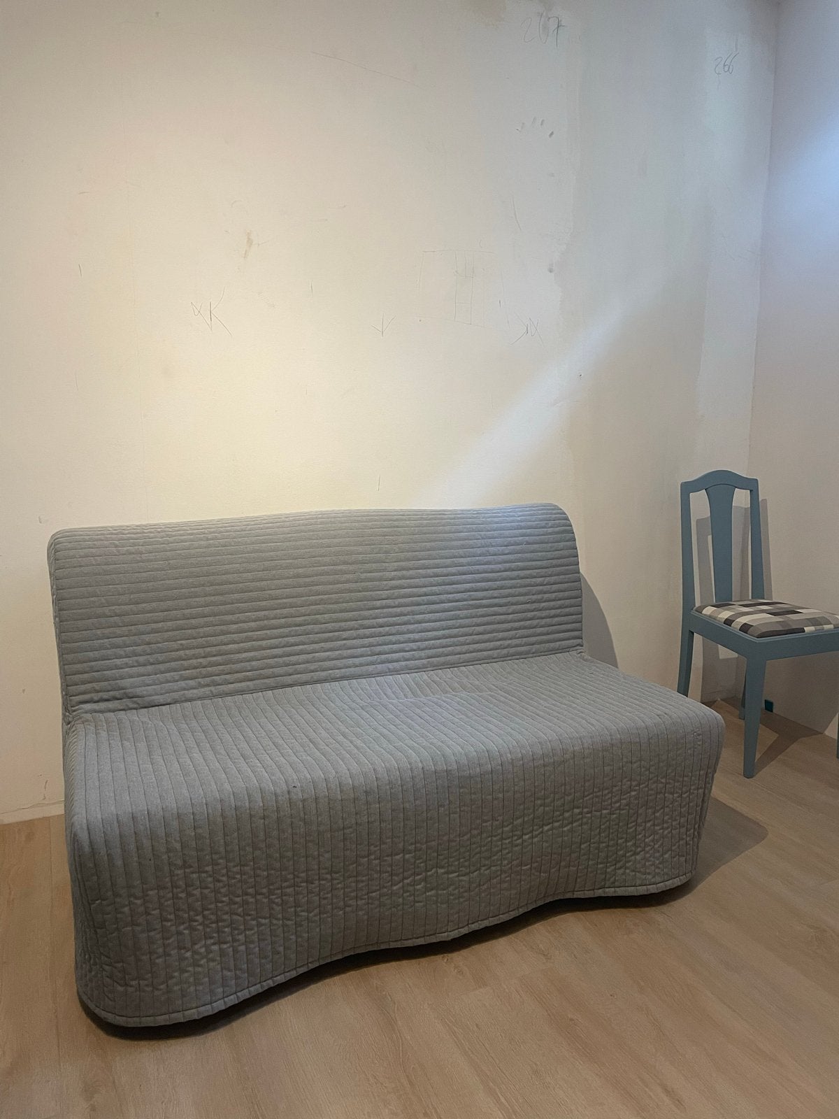 IKEA Lycksele Lövås 2-persoons slaapbank, Ophalen, Tweepersoons, Zo goed als nieuw, Grijs