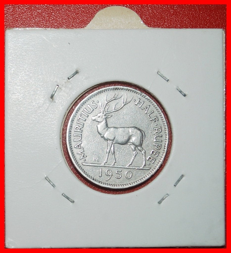 Ⰺ GREAT BRITAIN (1950-1951): MAURITIUS 1/2 RUPEE 1950 HOLDER, Ophalen of Verzenden, Overige landen, Losse munt