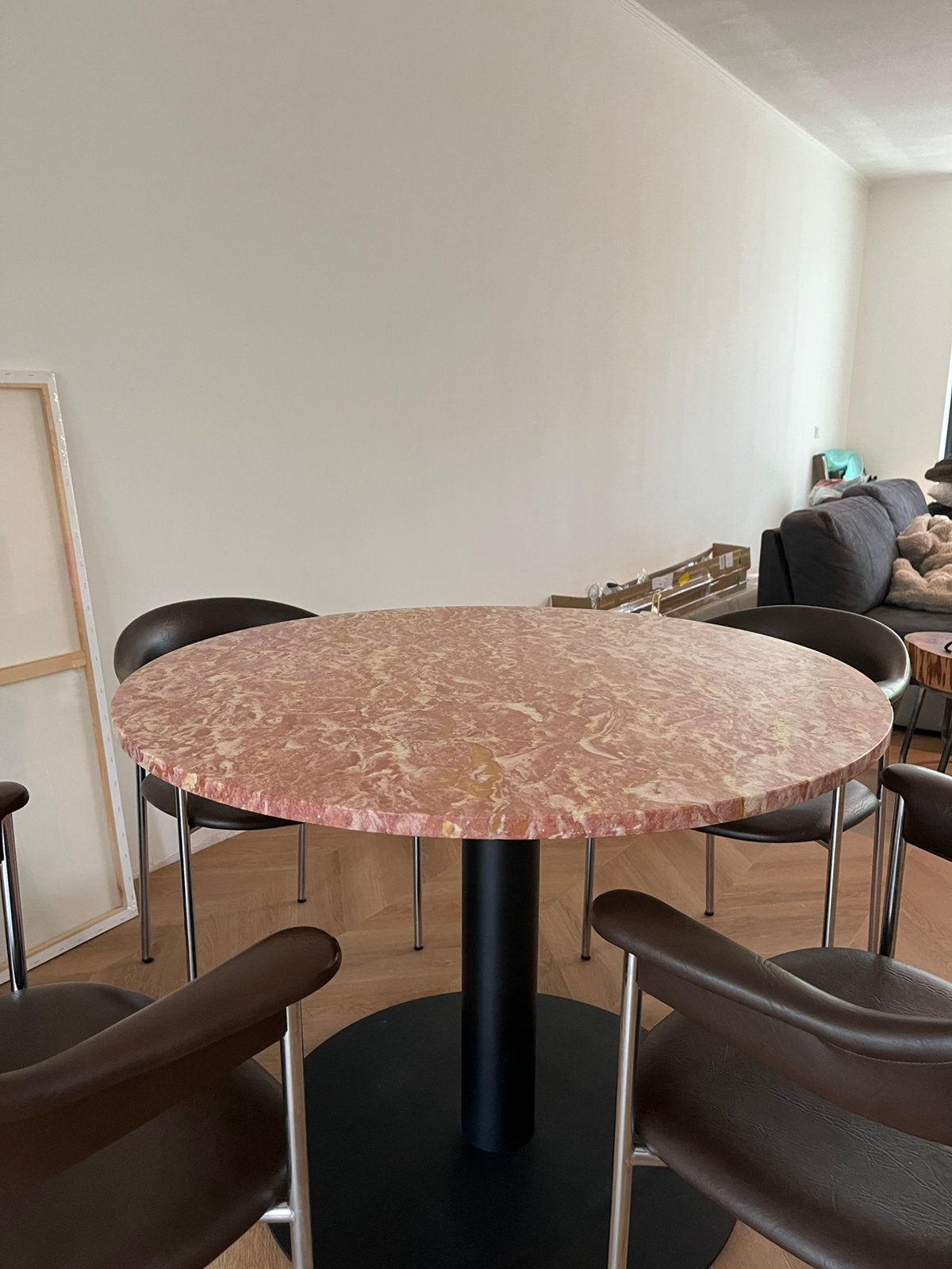 Marmeren tafelblad uniek roze 1m, Huis en Inrichting, Tafels | Statafels, Ophalen, Zo goed als nieuw