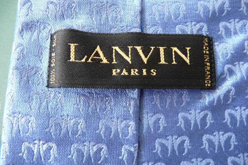 Lanvin stropdas. 100% zijde., Lanvin, Blauw, Ophalen of Verzenden, Zo goed als nieuw