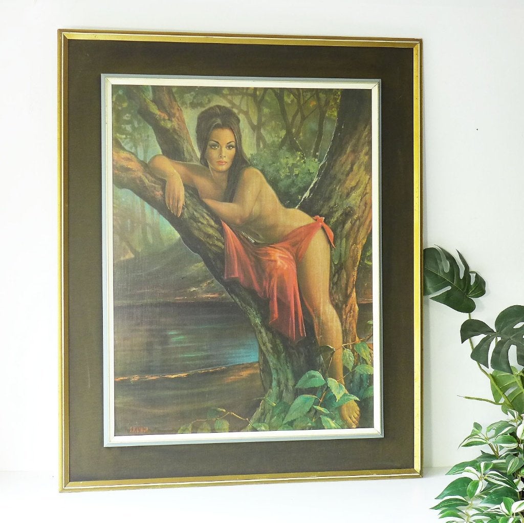 Vintage Lithografie Woodland Goddess JH Lynch Jaren 60, Ophalen