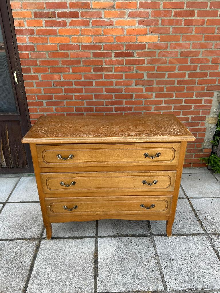 Vintage Commode, Ophalen, Gebruikt, Eikenhout, 50 tot 100 cm