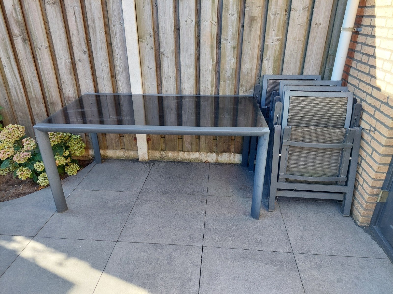 Complete tuinset teab, Tuin en Terras, Tuinsets en Loungesets, Ophalen, 4 zitplaatsen, Gebruikt, Aluminium