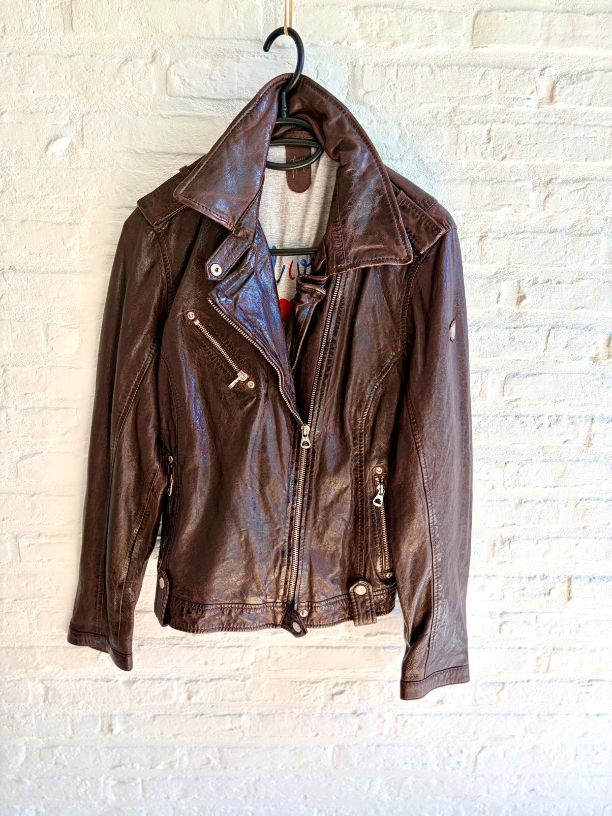 Nieuw leren jas Gipsy, Kleding | Dames, Jassen | Zomer, Verzenden, Nieuw, Maat 38/40 (M), Bruin