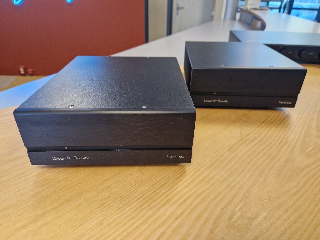 ✅ Linear Acoustic LA-60 monoblokken – stereopaar, Overige merken, Gebruikt, Ophalen of Verzenden, 60 tot 120 watt