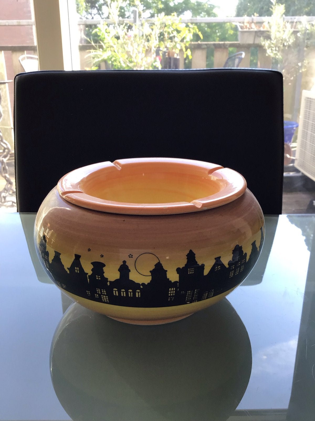Vintage Asbak met Stadsgezicht Decoratie, Ophalen of Verzenden, Nieuw, Asbak