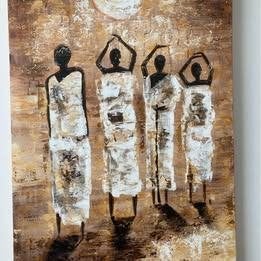 Schilderij 4 Afrikaanse vrouwen, Ophalen, Handgeschilderd, Figuren