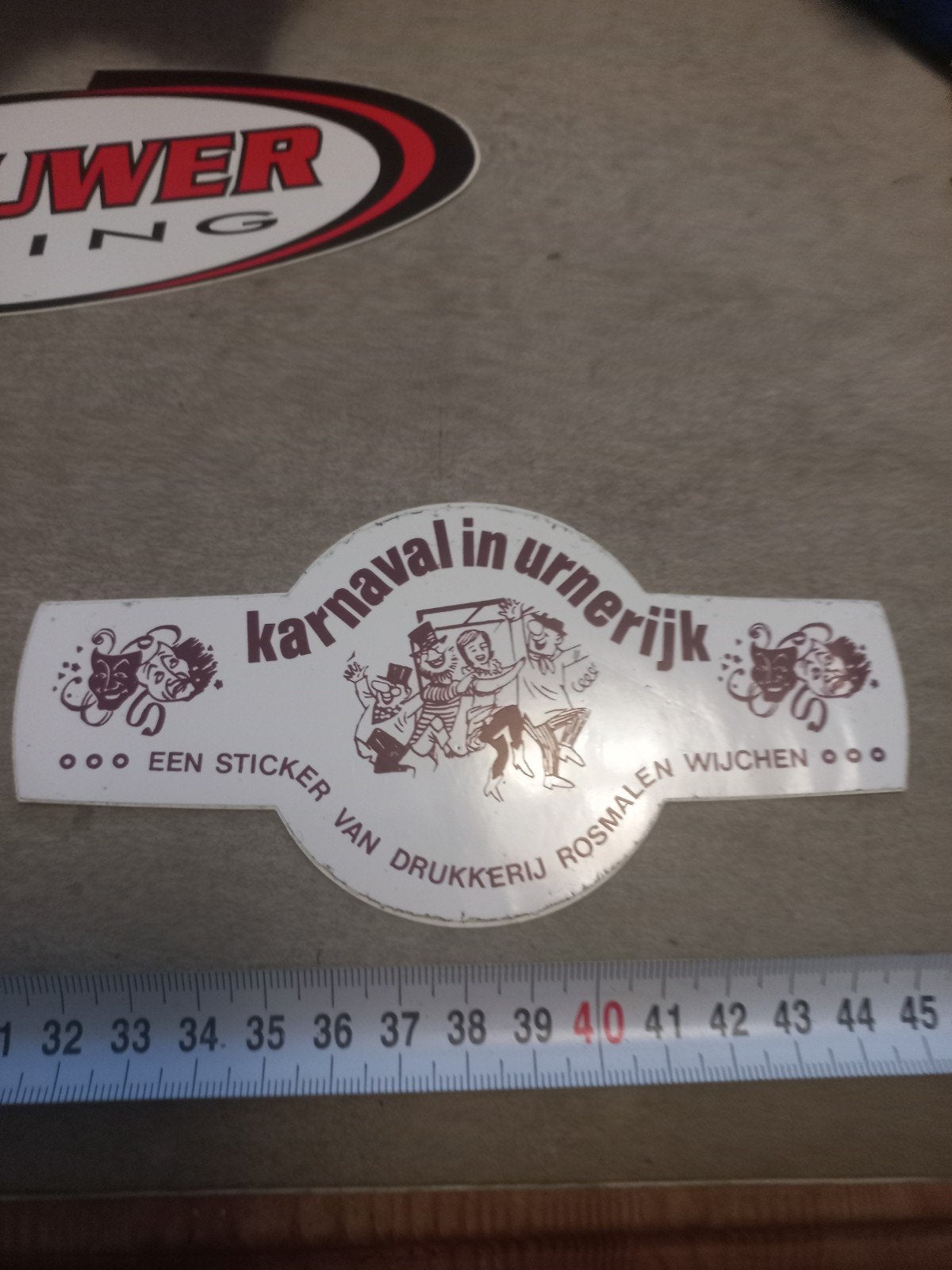 Vintage Carnaval Sticker Drukkerij Rosmalen Wijchen, Ophalen of Verzenden, Gebruikt, Overige typen
