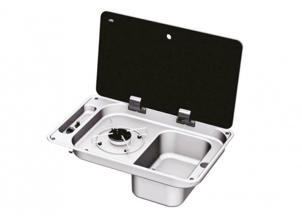 CAN FL1323 Kookplaat met 1 brander en gootsteen, Caravans en Kamperen, Camper-accessoires, Nieuw, Ophalen of Verzenden