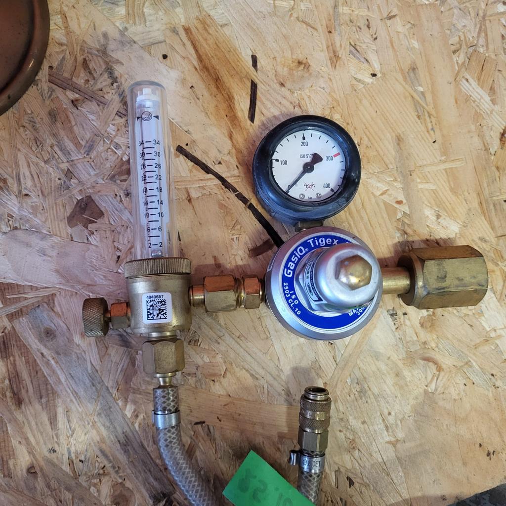 Tigex Argon Gasdrukregelaar met Flowmeter en Manometer, Ophalen of Verzenden, Gebruikt, Druk