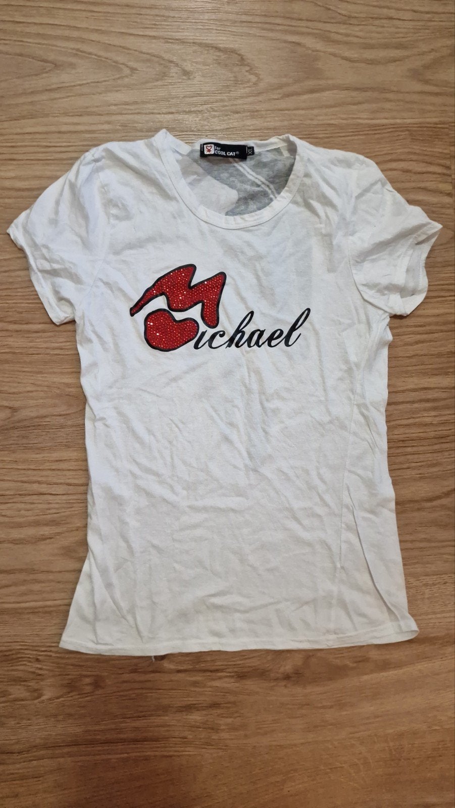 Cool Cat T-shirt wit met Michael print - Maat XL, Verzenden
