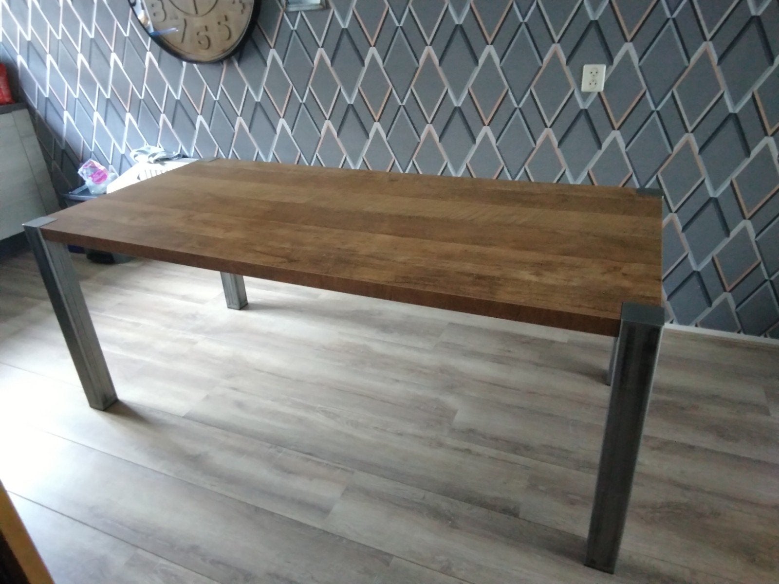 eettafel, Huis en Inrichting, Tafels | Eettafels, Zo goed als nieuw, 150 tot 200 cm, Rechthoekig, 50 tot 100 cm