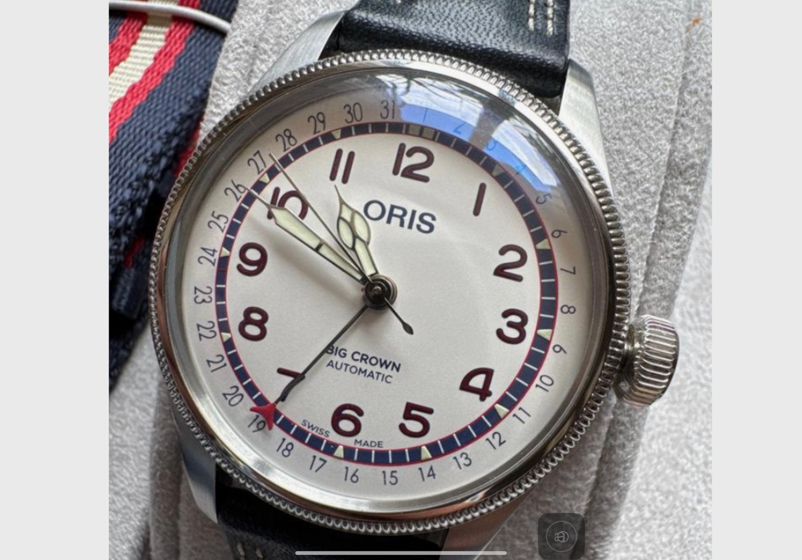 Oris Big Crown Limited Edition Hank Aaron, Ophalen of Verzenden, Zo goed als nieuw, Leer, Overige merken