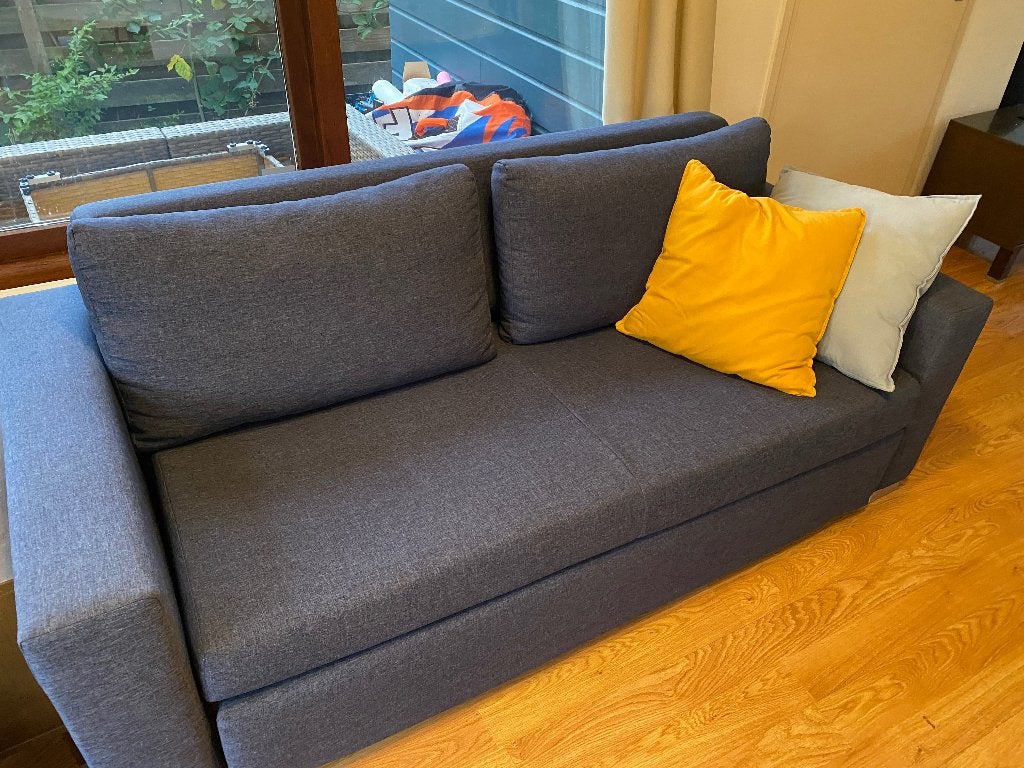 Gebruikte slaapbank, Ophalen, Gebruikt, Blauw, Tweepersoons