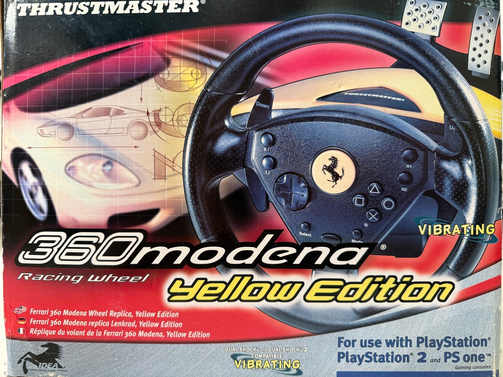 Thrustmaster 360 Modena Racing Wheel Yellow Edition PS1/PS2, Ophalen of Verzenden, Gebruikt, Stuur of Pedalen, PlayStation 1
