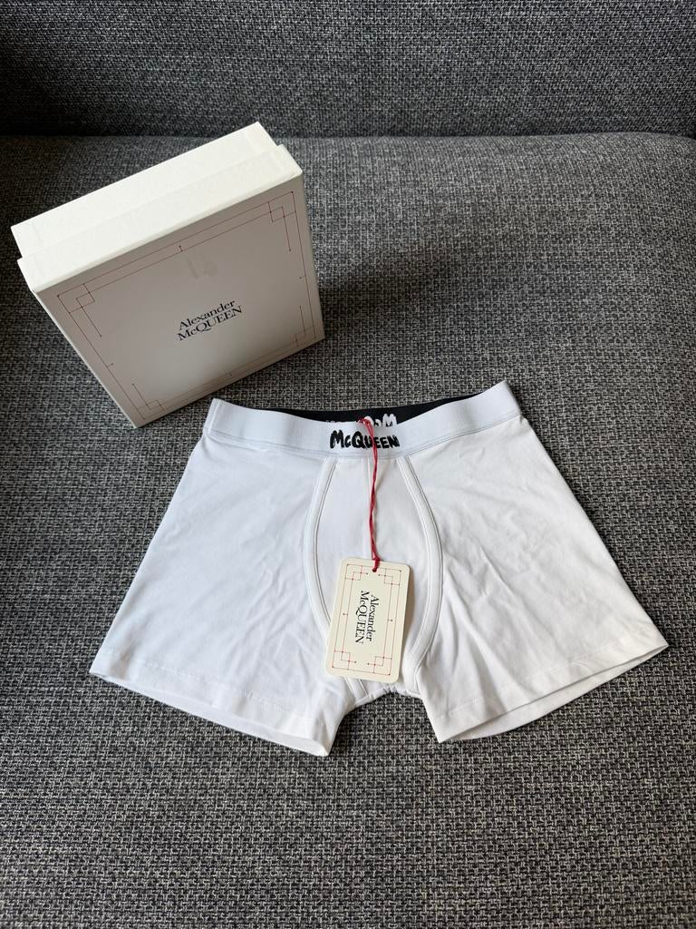 Alexander McQueen Witte Boxer - Maat S - Nieuw met doos, Ophalen of Verzenden, Wit, Boxer