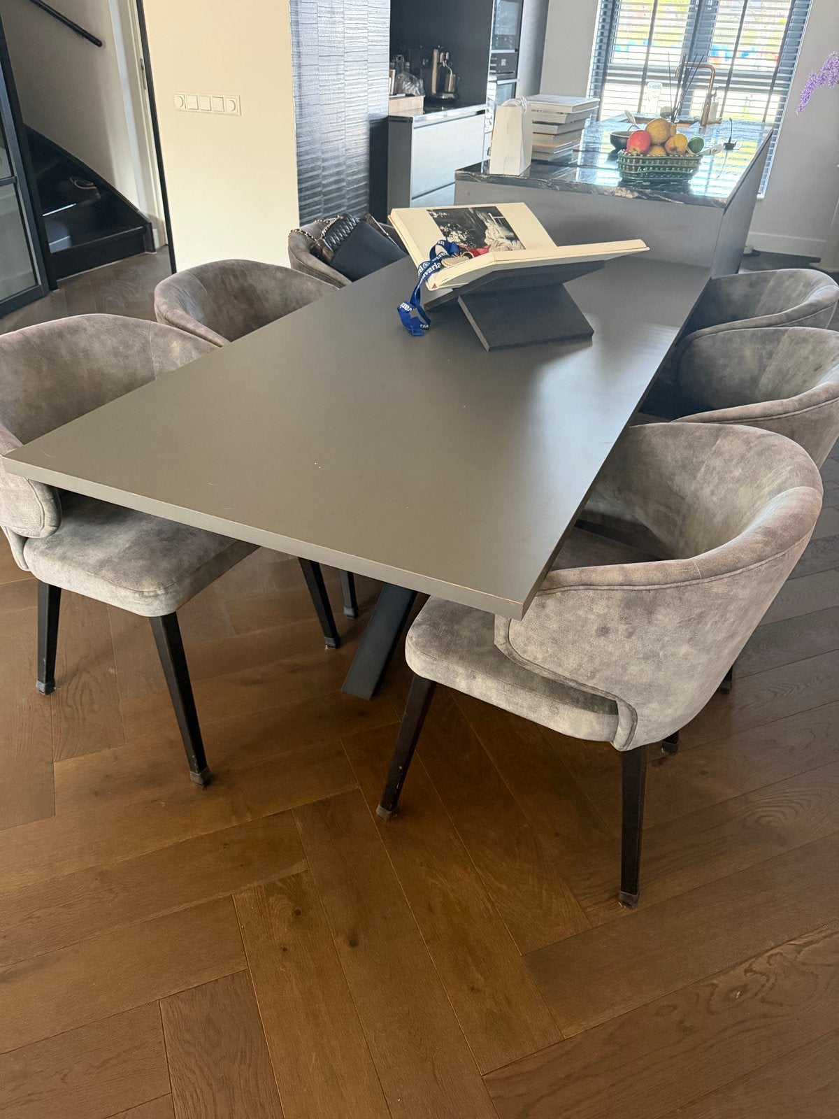 6 Eettafelstoelen van Het Posthuys - Goede staat, Ophalen, Gebruikt, Overige kleuren, Stof