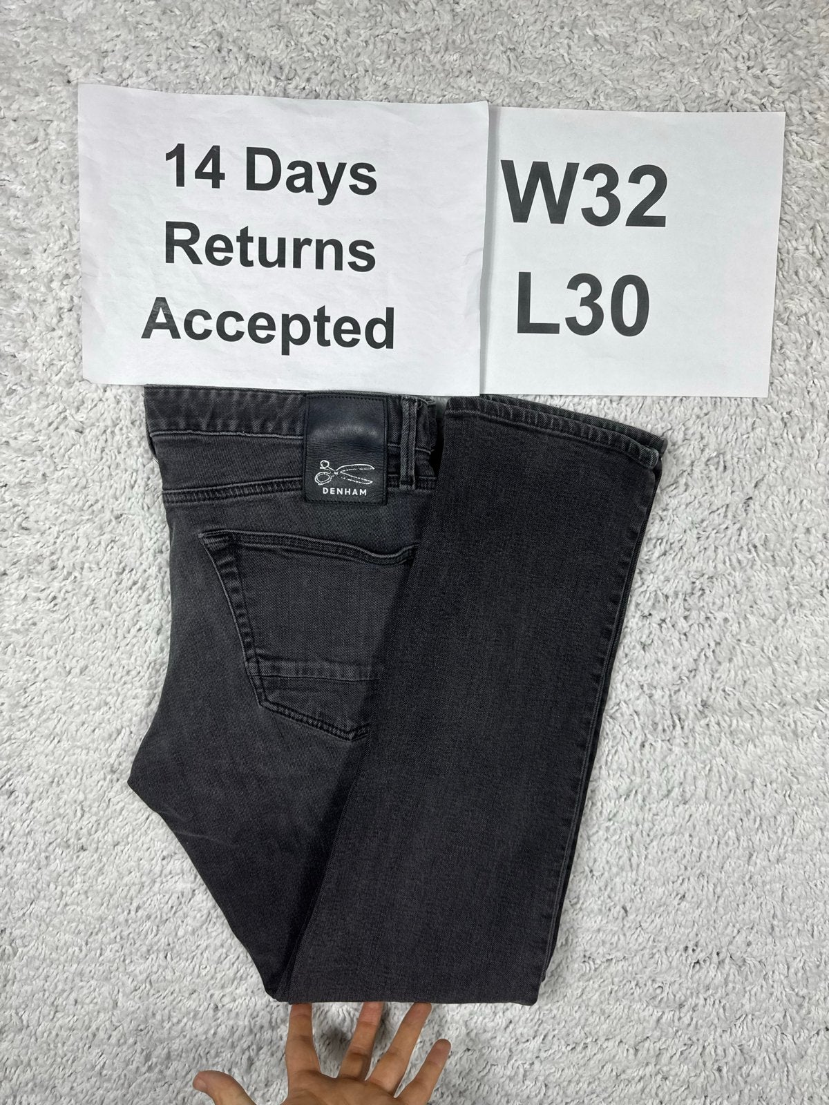 Denham Ridge Straight Fit Jeans Zwart W32 Past L30 3032, Zwart, W32 (confectie 46) of kleiner, Ophalen of Verzenden, H