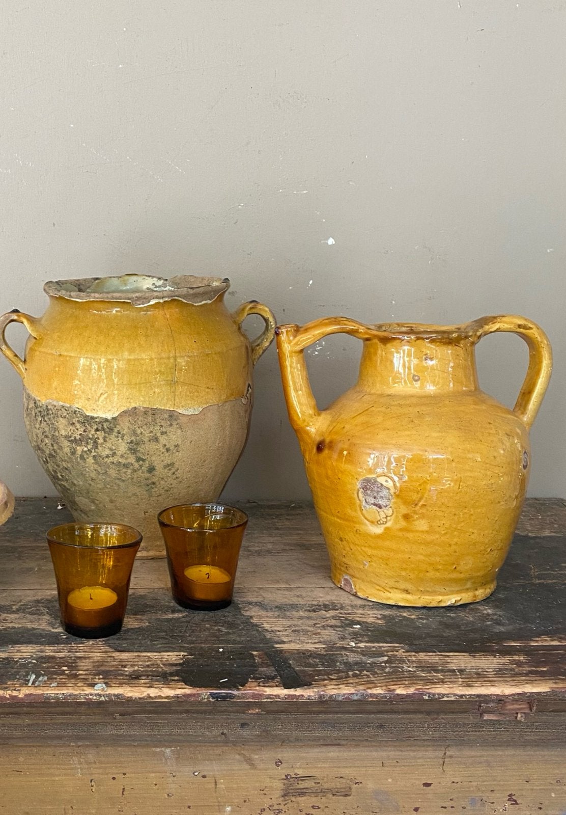 Antiek frans aardewerk, confit pot, kruik,  schaal, Antiek en Kunst, Ophalen of Verzenden