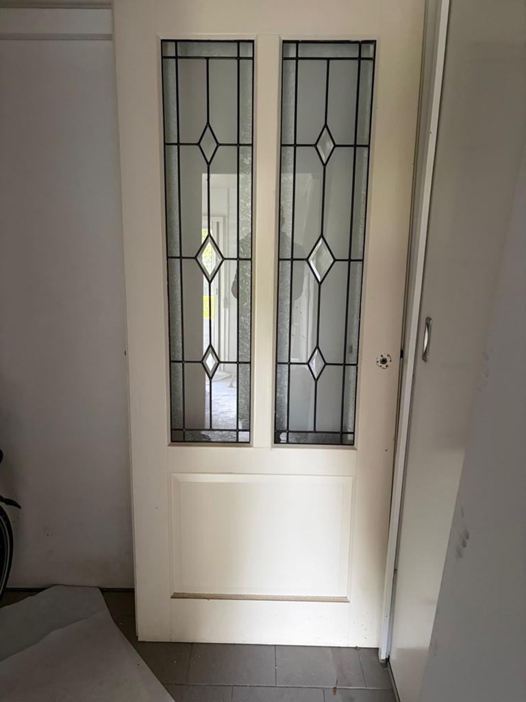 Twee deuren glas in lood 210x88 cm, Ophalen, 80 tot 100 cm, Binnendeur, 200 tot 215 cm
