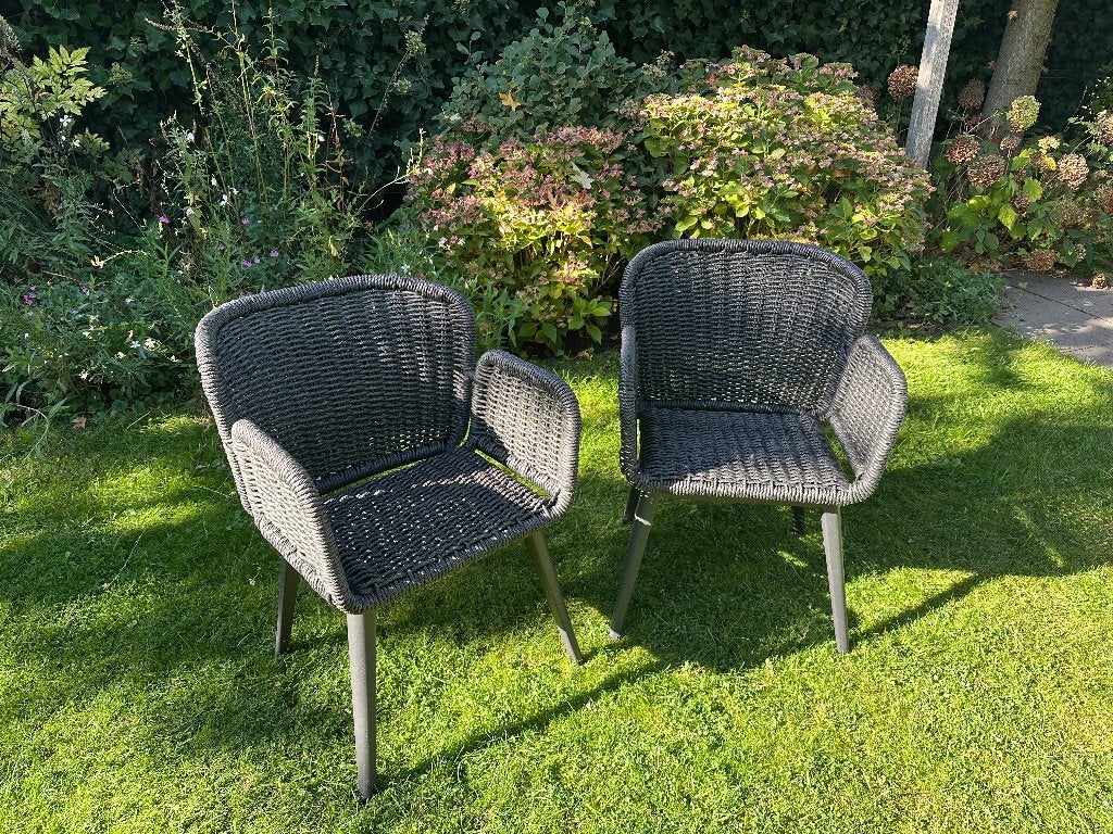 2 tuinstoelen, Tuin en Terras, Ophalen, Gebruikt, Wicker