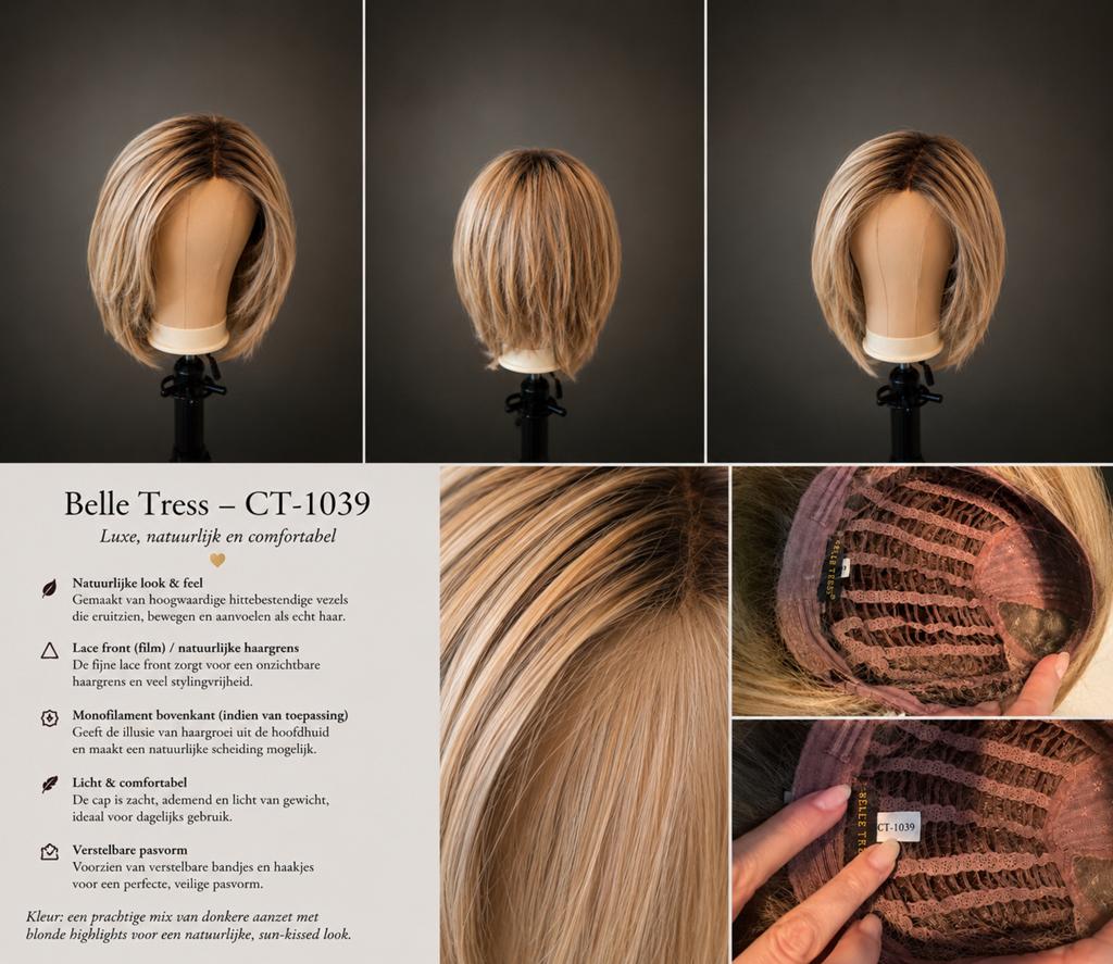 Belle Tress CT-1039 Luxe Pruik - Natuurlijk & Comfortabel, Ophalen of Verzenden, Zo goed als nieuw, Pruik of Haarverlenging
