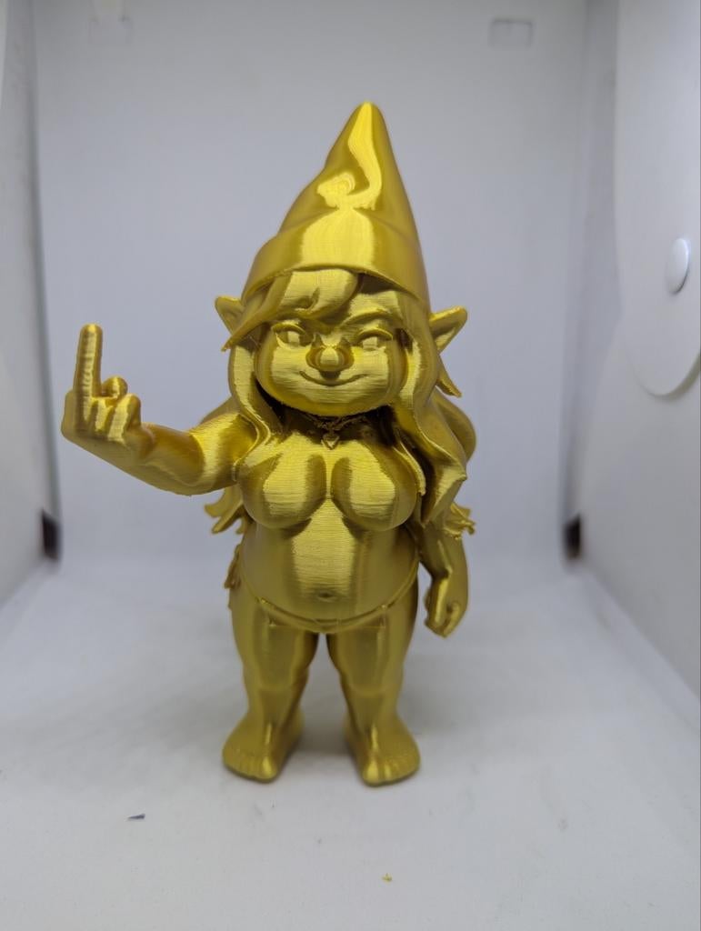 Gouden kabouter met middelvinger, Overige stijlen, Nieuw, Kunststof, Ophalen of Verzenden