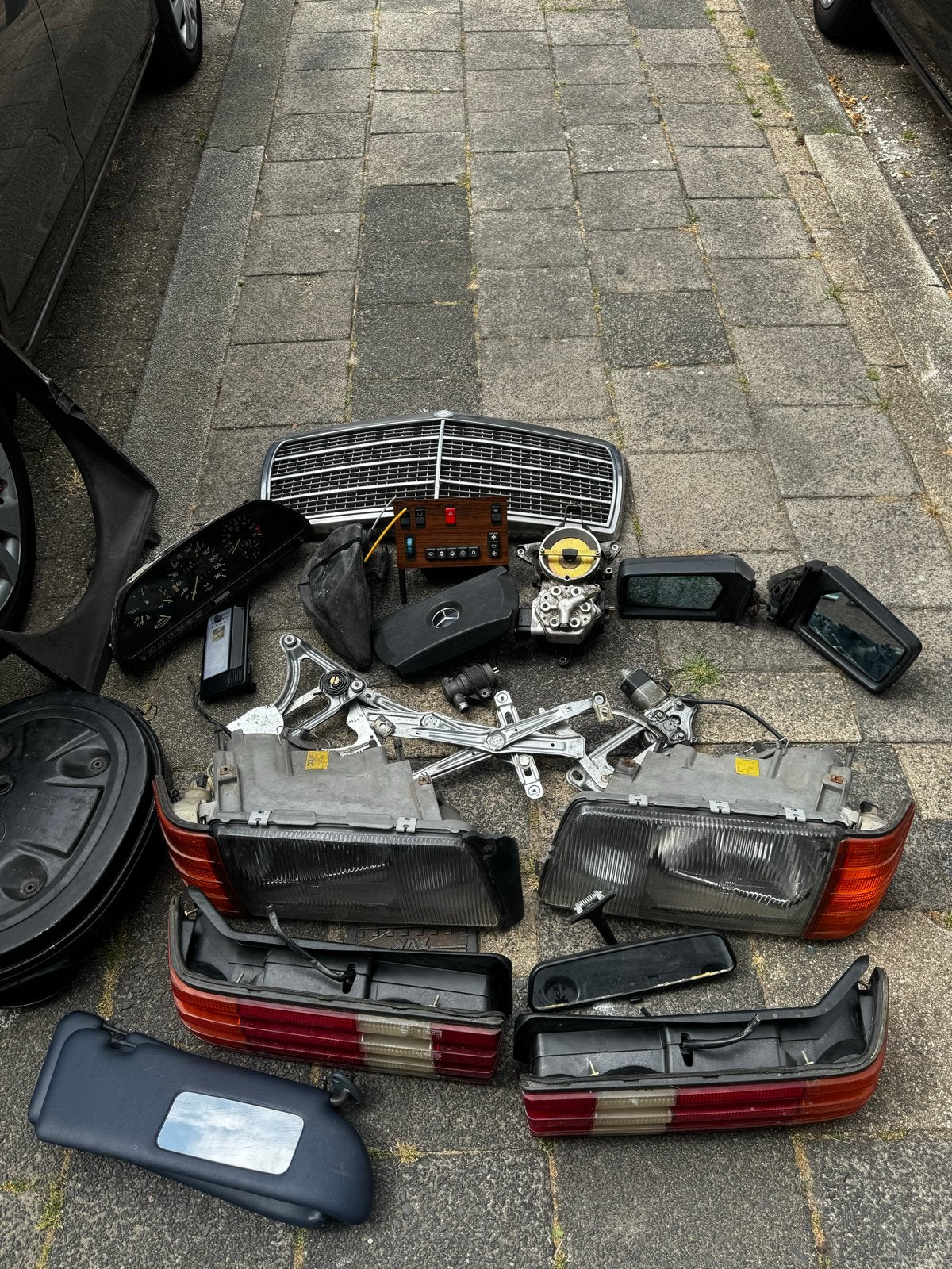 Mercedes W126 Onderdelen Koplampen Achterlicht Grill Spiegel, Ophalen of Verzenden, Gebruikt, Mercedes-Benz