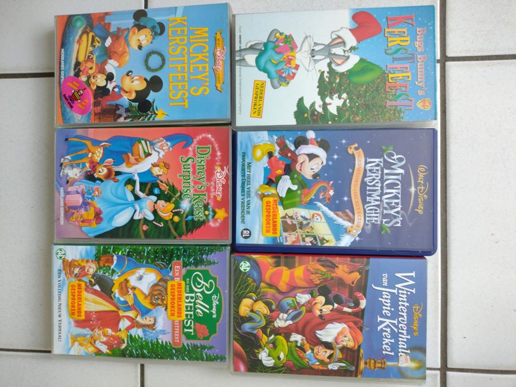 Disney & Bugs Bunny Kerst VHS Collectie (6 stuks), Alle leeftijden, Ophalen of Verzenden, Gebruikt, Overige genres