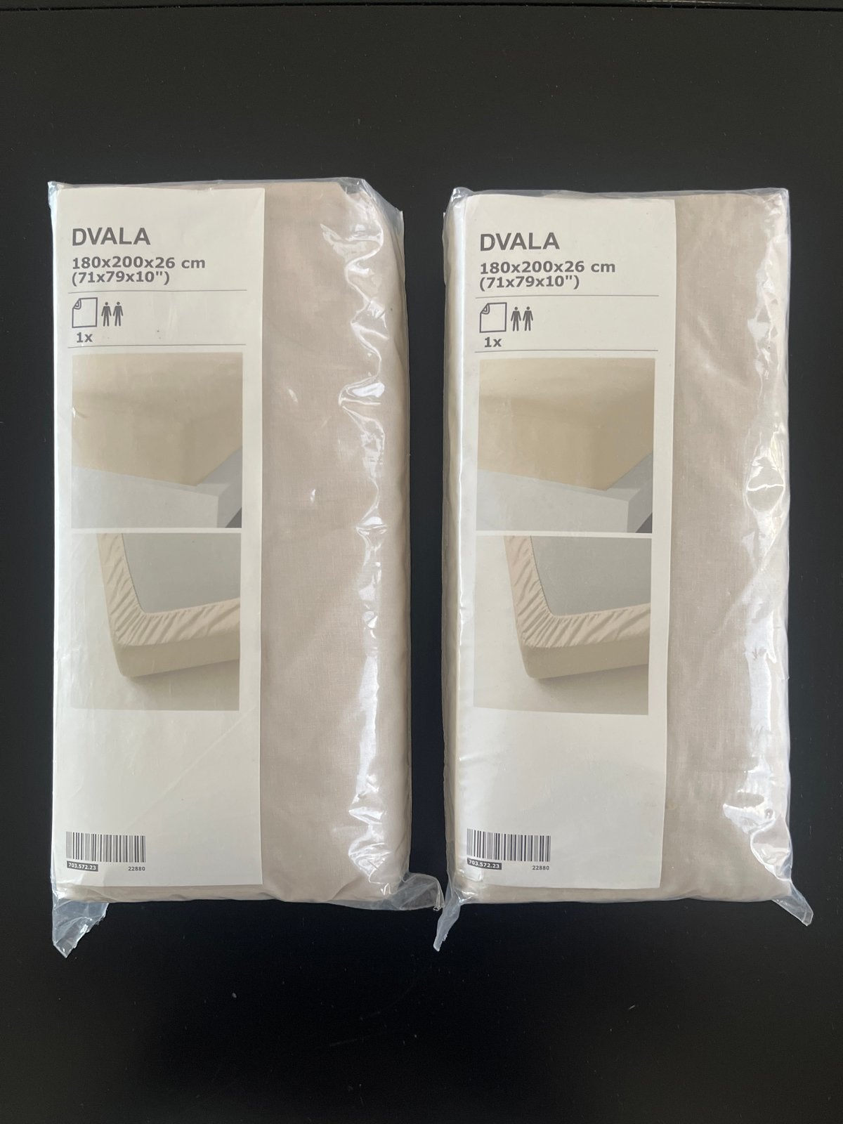 IKEA DVALA Hoeslaken 180x200x26 cm - Nieuw (2 stuks), Eenpersoons, Nieuw, Ophalen of Verzenden, Hoeslaken of Sloop
