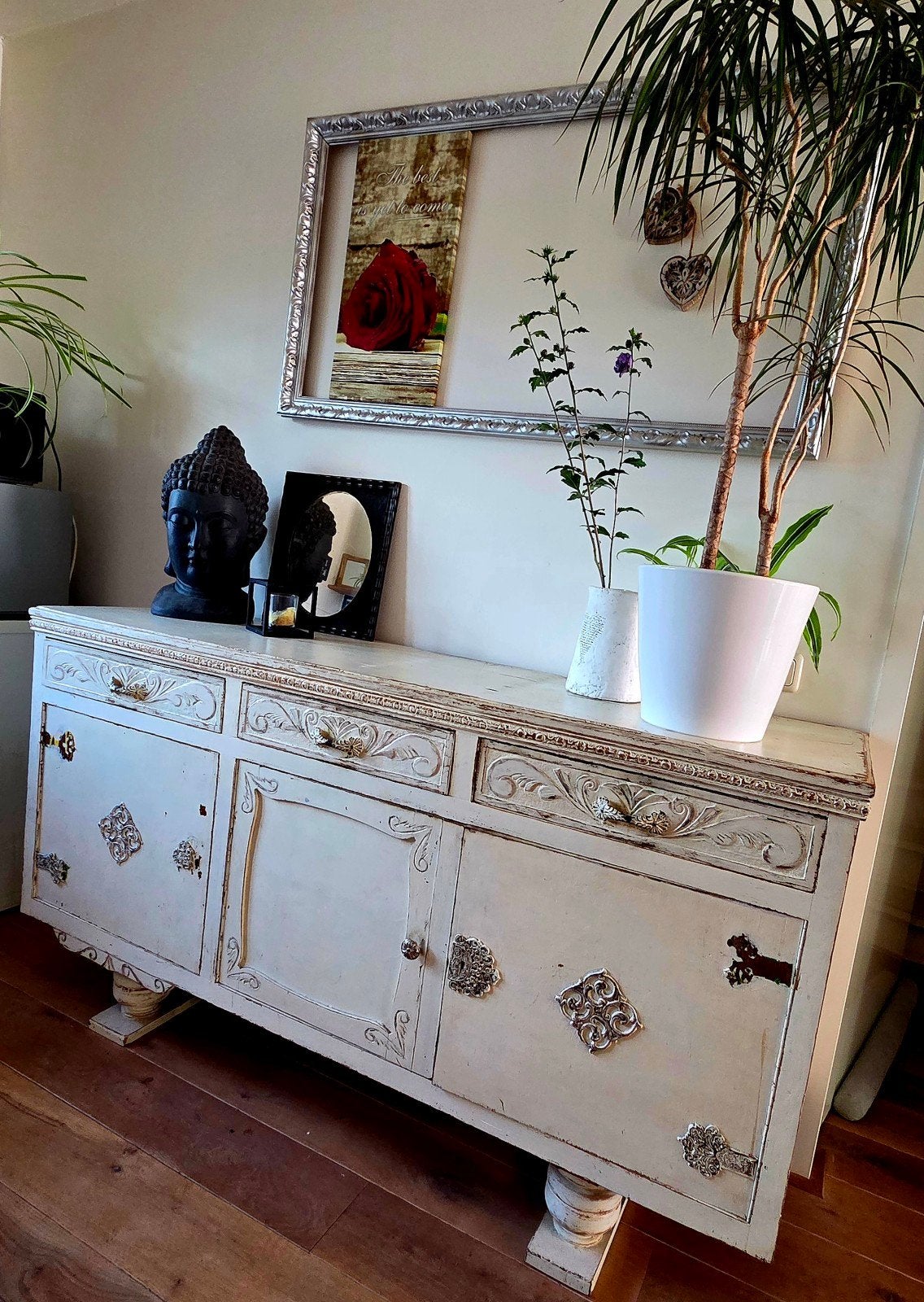 Brocante Dressoir / Shabby Chic Buffetkast (173 cm), Huis en Inrichting, Ophalen, Gebruikt, Met deur(en), 150 tot 200 cm