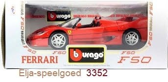 Bburago Ferrari F50 1:18 1995 kleur Rood modelauto 3352, Ophalen of Verzenden, Nieuw, Auto, Bburago