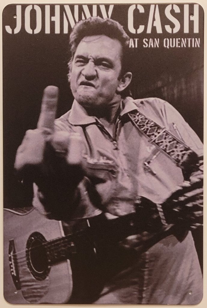 Johnny Cash at San Quentin reclamebord van metaal decoratie, Info@deconoord.nl, Deco Noord, Nieuw, Ophalen of Verzenden
