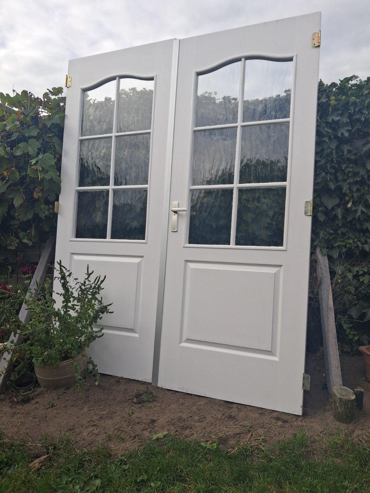 mooie stompe dubbele binnendeuren set169x211.7cm met roedes, Ophalen, 120 cm of meer, Binnendeur, 200 tot 215 cm