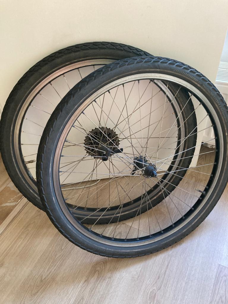 Shimano MTB wielen 26” met banden, Gebruikt, Aluminium, Mountainbike, Ophalen