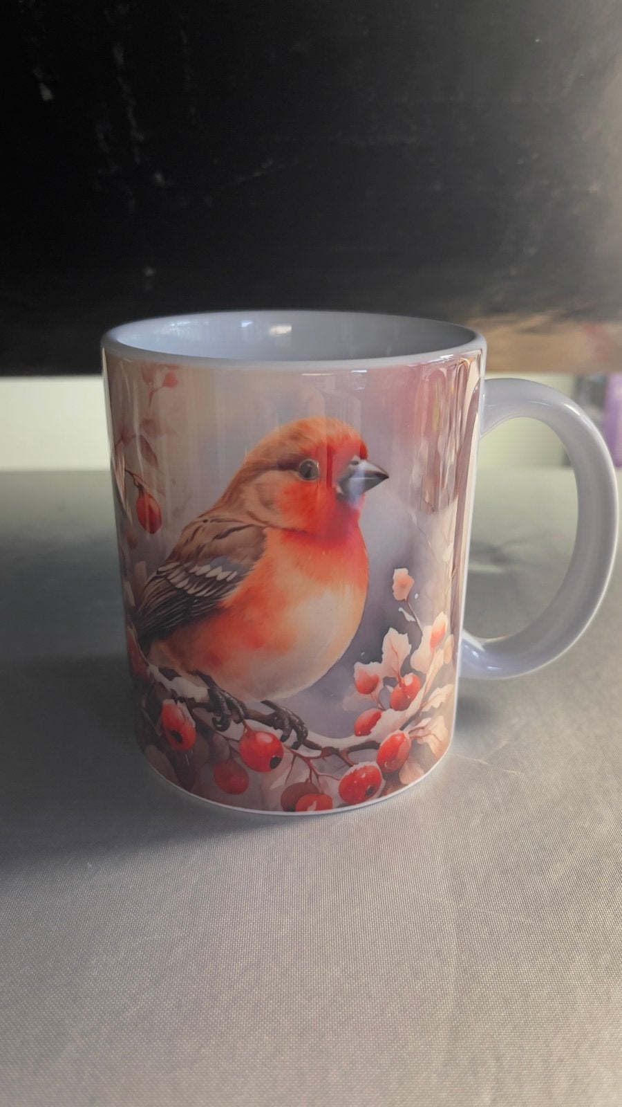 Mok met vogelprint - 330 ml, Overige typen, Nieuw, Ophalen of Verzenden, Steen/keramiek