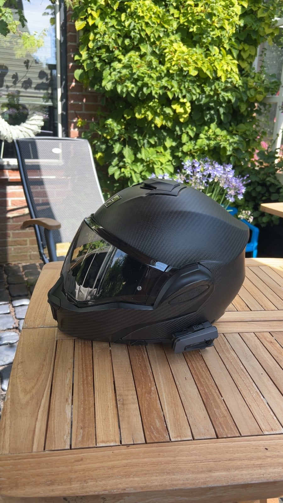 Motorhelm Scorpion EXO-tech met Cardo Packtalk Edge - Maat S, Motoren, Kleding | Motorhelmen, Overige merken, Systeemhelm, Heren