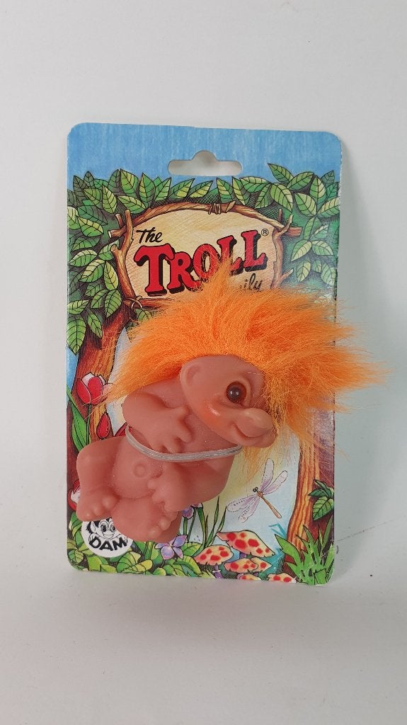Vintage DAM trol Babytroll no. 510 op blister. 1985. 8B12, Tweedehands verkoop, Tweedehands verkoop, Gebruikt, Ophalen of Verzenden