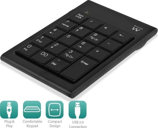 Ewent numeric keypad usb 2.0(Nieuw), Nieuw, Ophalen of Verzenden, Draadloos, Qwerty