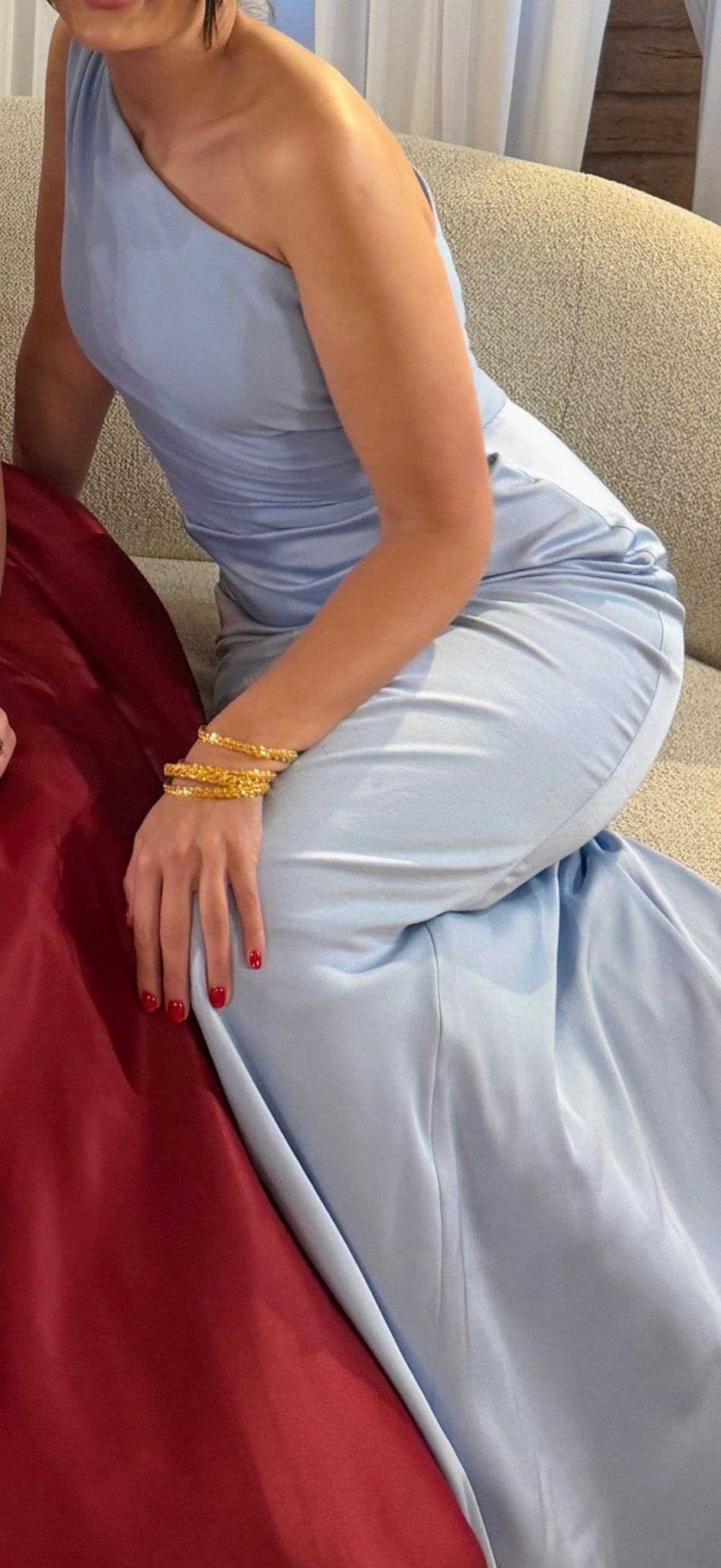 Leyna Dresses Lichtblauwe Avondjurk Abiye Maat 38, Kleding | Dames, Maat 38/40 (M), Galajurk, Blauw, Ophalen of Verzenden
