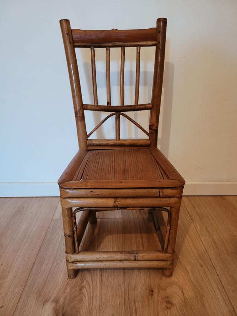 Vintage rotan bamboe kinderstoeltje of plantentafeltje, Kinderen en Baby's, Kinderstoelen, Ophalen