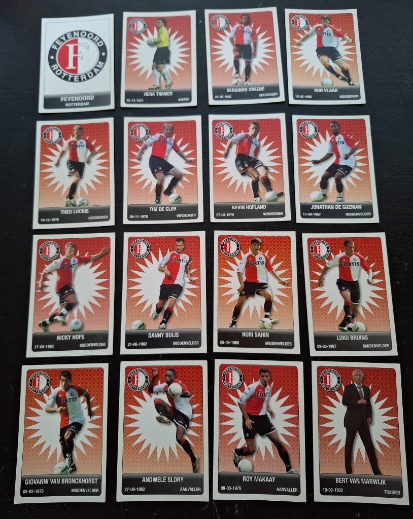 Complete set kaarten Feyenoord 2007-08, Ophalen of Verzenden, Zo goed als nieuw, Feyenoord, Poster, Plaatje of Sticker