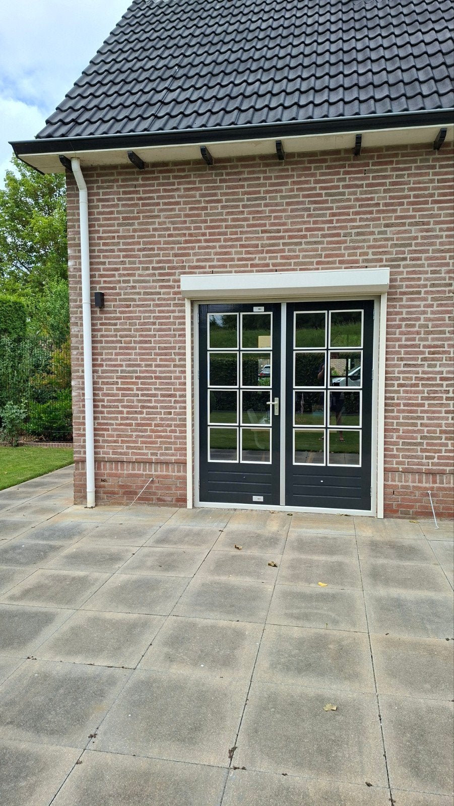 Dubbele tuindeuren met rolluik, Ophalen, Gebruikt, 120 cm of meer, Buitendeur