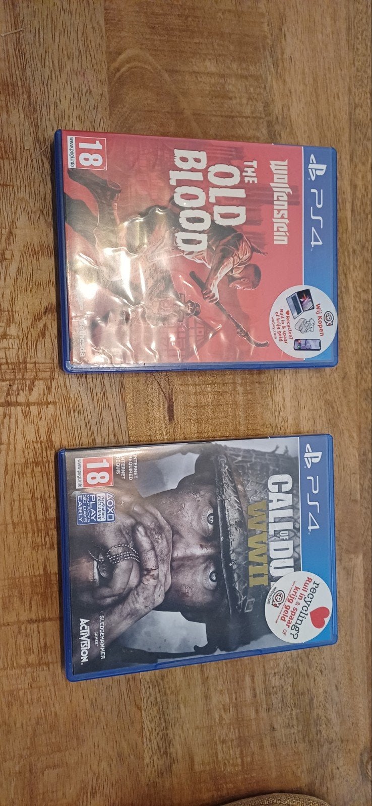Wolfenstein The Old Blood & Call of Duty WWII PS4PS4 games, Online, Gebruikt, Vanaf 18 jaar, Shooter