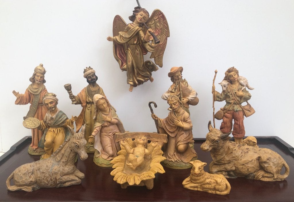 Vintage Italiaanse fontanini Kerststal beeldjes - 13 delig, Diversen, Ophalen of Verzenden, Gebruikt