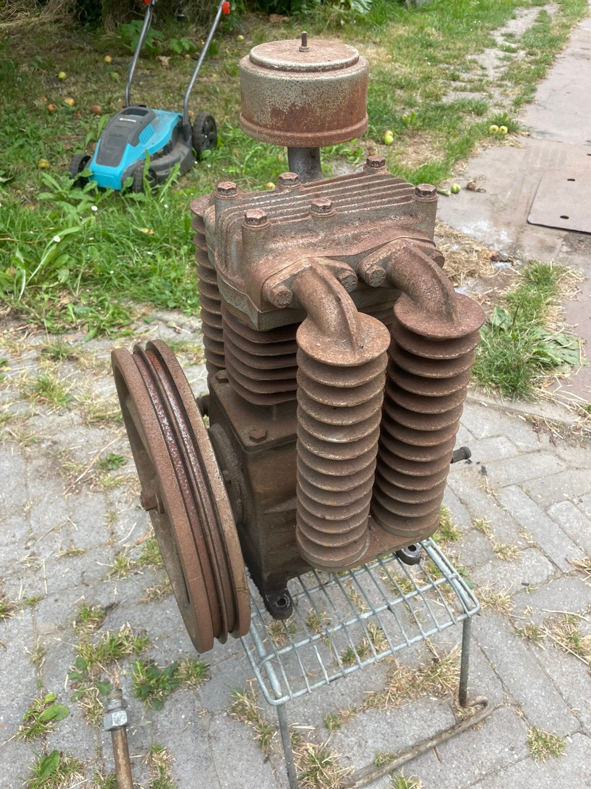 Creemers tweetraps compressor zonder motor en tank, Doe-het-zelf en Verbouw, Compressors, Ophalen, Gebruikt, 400 tot 800 liter/min