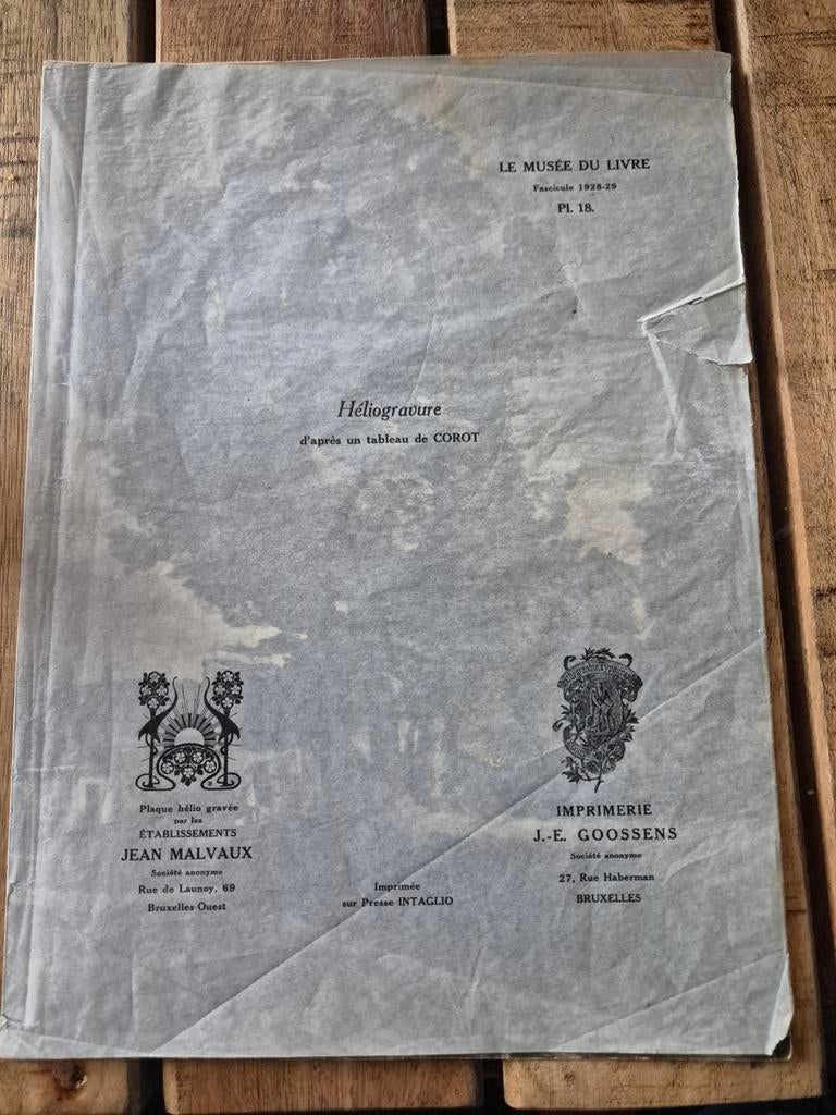 Heliogravure naar Corot - Le Musée du Livre 1928-29, Antiek en Kunst, Ophalen of Verzenden
