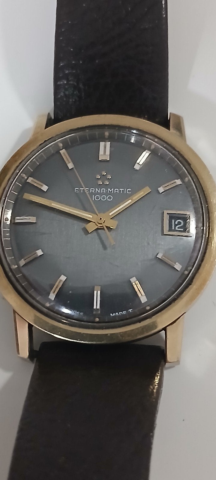 Eterna-Matic 1000 Vintage Polshorloge Verguld, Overige merken, Overige materialen, Polshorloge, Verguld