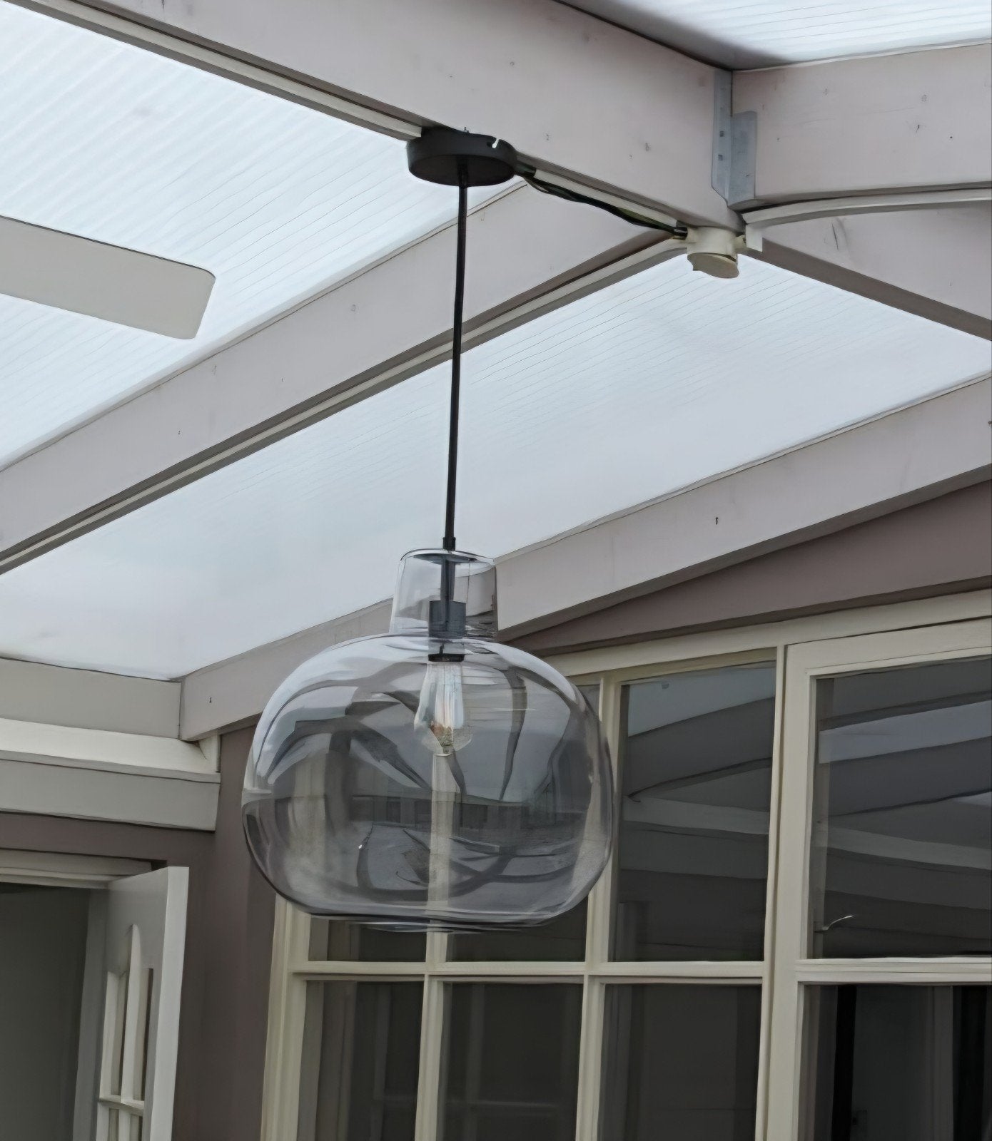 Hanglamp Sjors Karwei inclusief lamp, Huis en Inrichting, Ophalen, E27 (groot), Zo goed als nieuw, Glas