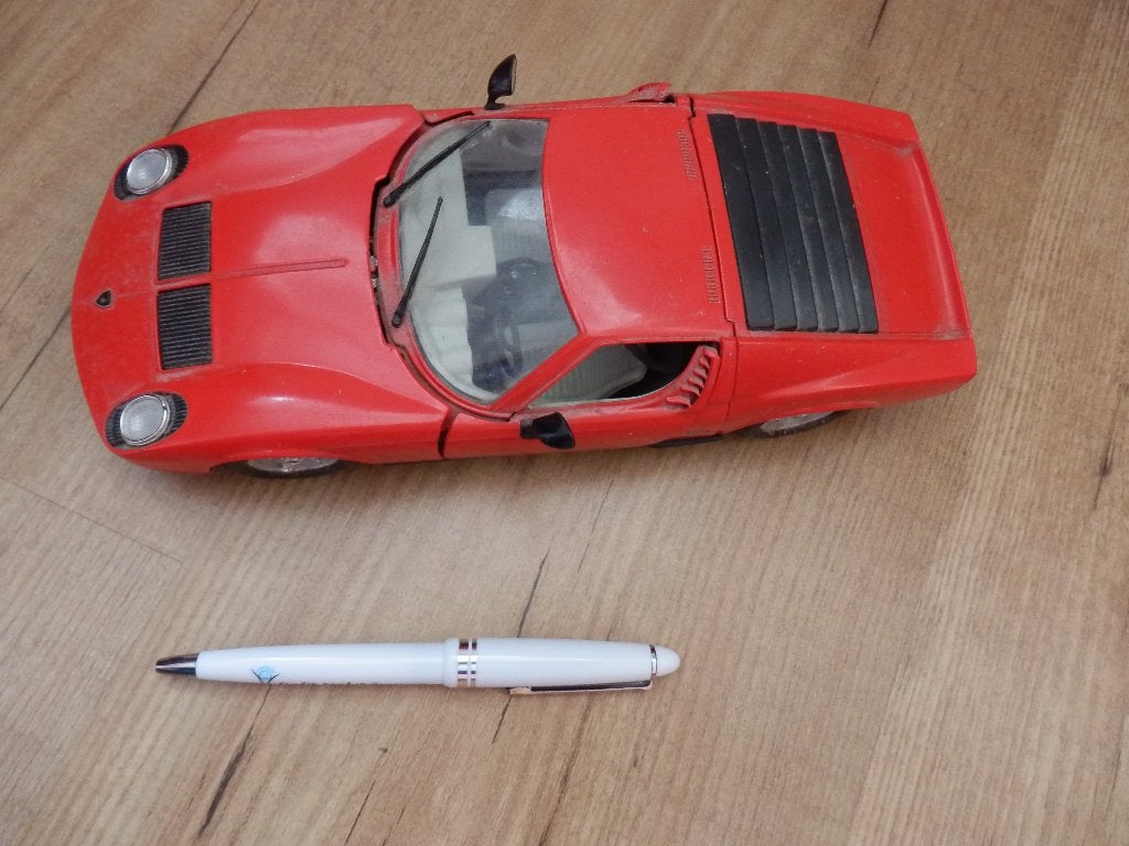 Vintage Lamborghini Miura modelauto - Rood, Hobby en Vrije tijd, Ophalen of Verzenden, Zo goed als nieuw, Auto, Overige merken